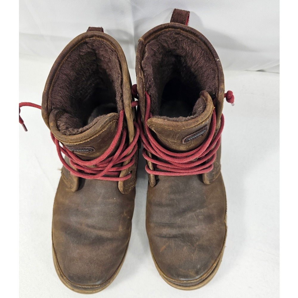 UGG Men's Harkley Waterproof Brown Leather Boots Size 10 - Picture 5 of 8